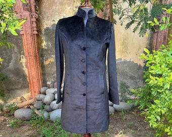 Black Plain Designer Velvet Jacket, Velvet Coat, Wedding Guest Outfit, Customize Velvet Jacket, Coat For Women, Bespoke Velvet Jacket, Gift