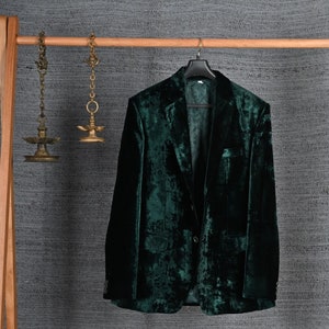 Emerald Green Unisex Velvet Jacket, Jacket For Women, Bespoke, Special Occasion, Wedding Guest Outfit, Traditional Jacket, Event, Gift Ideas