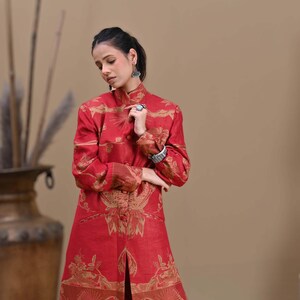 Roter Kaschmir Wolle Seide Anzug, Anzug Set für Frauen, Slim Fit 2-teiliger Frauen Anzug, Frauen Mäntel Anzug Set, Designer Anzug, Frauen Hochzeitsanzug