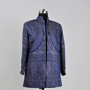 Silk Women Jacket, Jacket for Women, Paisley Cashmere Jacket, Nehru Collar Jacket, Women Wedding Jacket, Handmade Cashmere Jacket, Gift Her