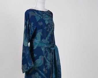 Schnürsenkel Seidenkleid, Seiden Maxikleid, Midi Kleid, Seidenkleid, Seiden Kimono, Cocktail, Abend-Party Kleid, Hochzeitsgast Outfit, Geschenk Sie