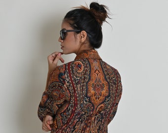 Paisley Design Handmade Women Jacket, Women Wool Jacket, Indian Women Jacket, Designer Women Jacket, Women Wedding Jacket, Special Occasion