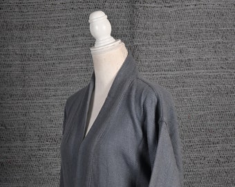 Steel Blue Kimono Robe, Lounge Wear, Vicuna Robe, Authentic Peruvian Vicuña Fiber, Luxurious Dressing Gown, Bath Robe, Unisex, Gift Him/Her