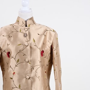 short nehru coat 72 cm Ivory Floral Women Coat, CUSTOM ORDER