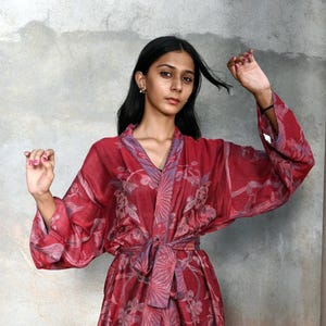 Reversible Cashmere & Silk Kimono Robe: Luxus Lounge Wear, Bademantel, Wendemantel, Damen Hausmantel, Weihnachtsgeschenk's