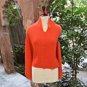 Neon Orange Cashmere Wool Poncho, Handwoven Poncho for Women, Knitted Poncho, Winter Poncho Cape, Boho Clothing For Women, Gift Idea for Her