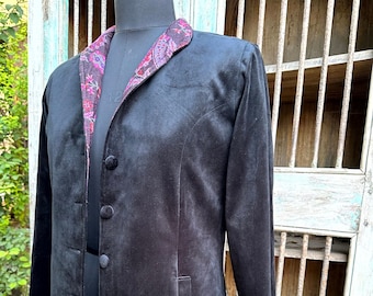 Coat For Women, Space Black Coat, Embroidered Jacket, Unisex, Designer Velvet Jacket, Wedding Guest Outfit, Customize Velvet Jacket, Gift