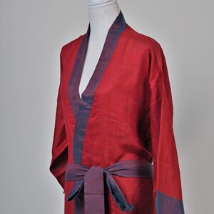 Imperial Red Robe for Women, House Coat, Long Bridal Robe, Silk Kimono Robe, Women Dressing Gown, Wedding Morning, Loungewear, Gift Her