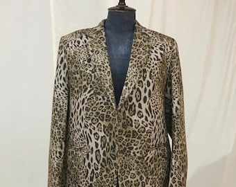 Alpaca Wool Blazer, Animal Printed Jacket, Blazer Leopard Print, Clothing, Jacket for Women, Unisex Jacket, Wedding Outfit Jacket,Gift Idea