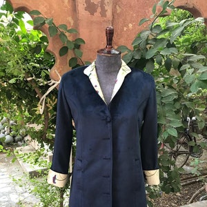 Blue Designer Velvet Jacket, Velvet Coat, Wedding Guest Outfit, Customize Velvet Jacket, Coat For Women, Embroidered Jacket, Gift Her