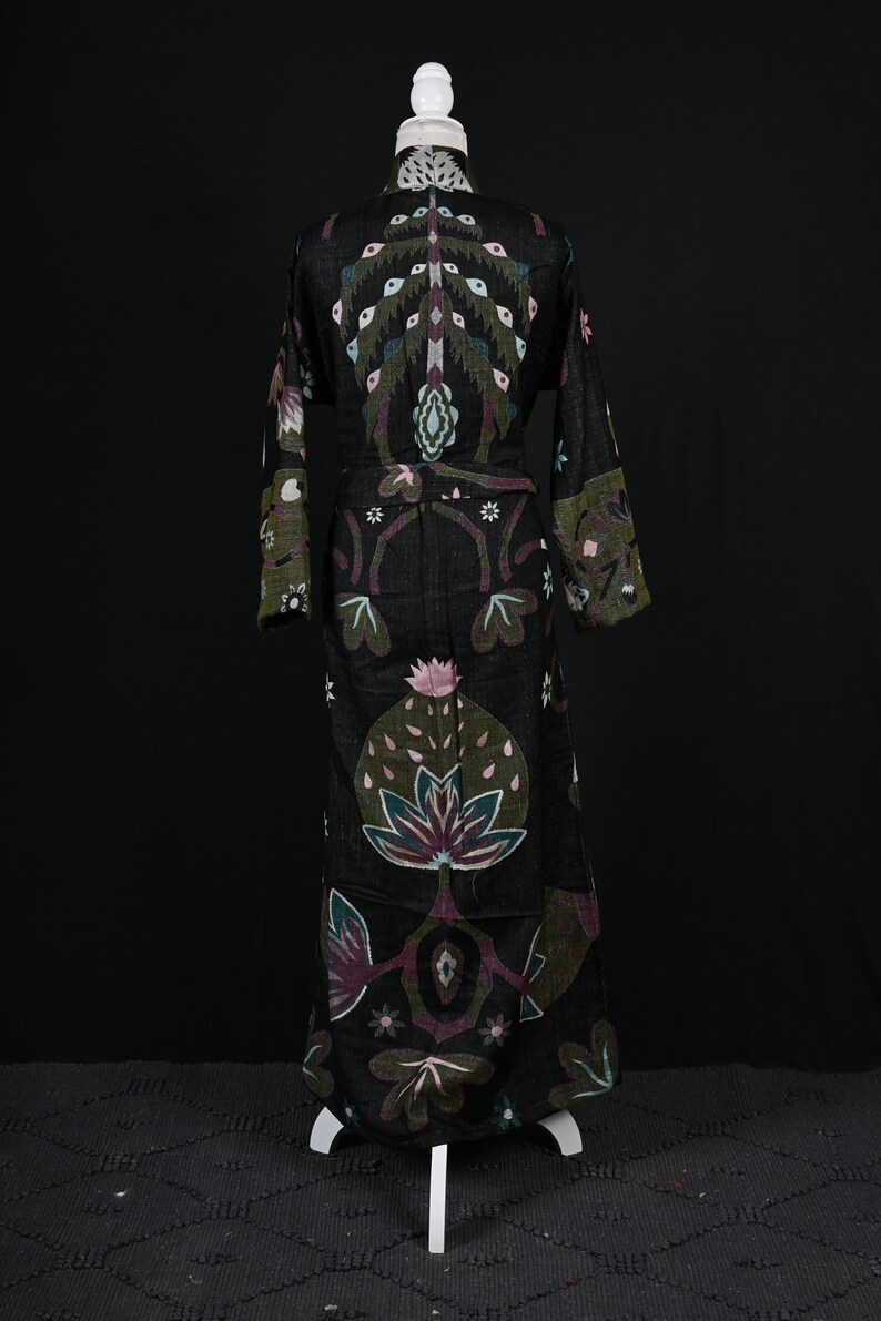 Rabbit Design Alpaca Wool Robe, Dressing Gown, Robe for Women, Kimono ...