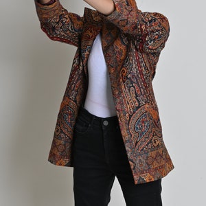 Paisley Design Handmade Women Jacket, Women Wool Jacket, Indian Women Jacket, Designer Women Jacket, Women Wedding Jacket, Special Occasion image 3