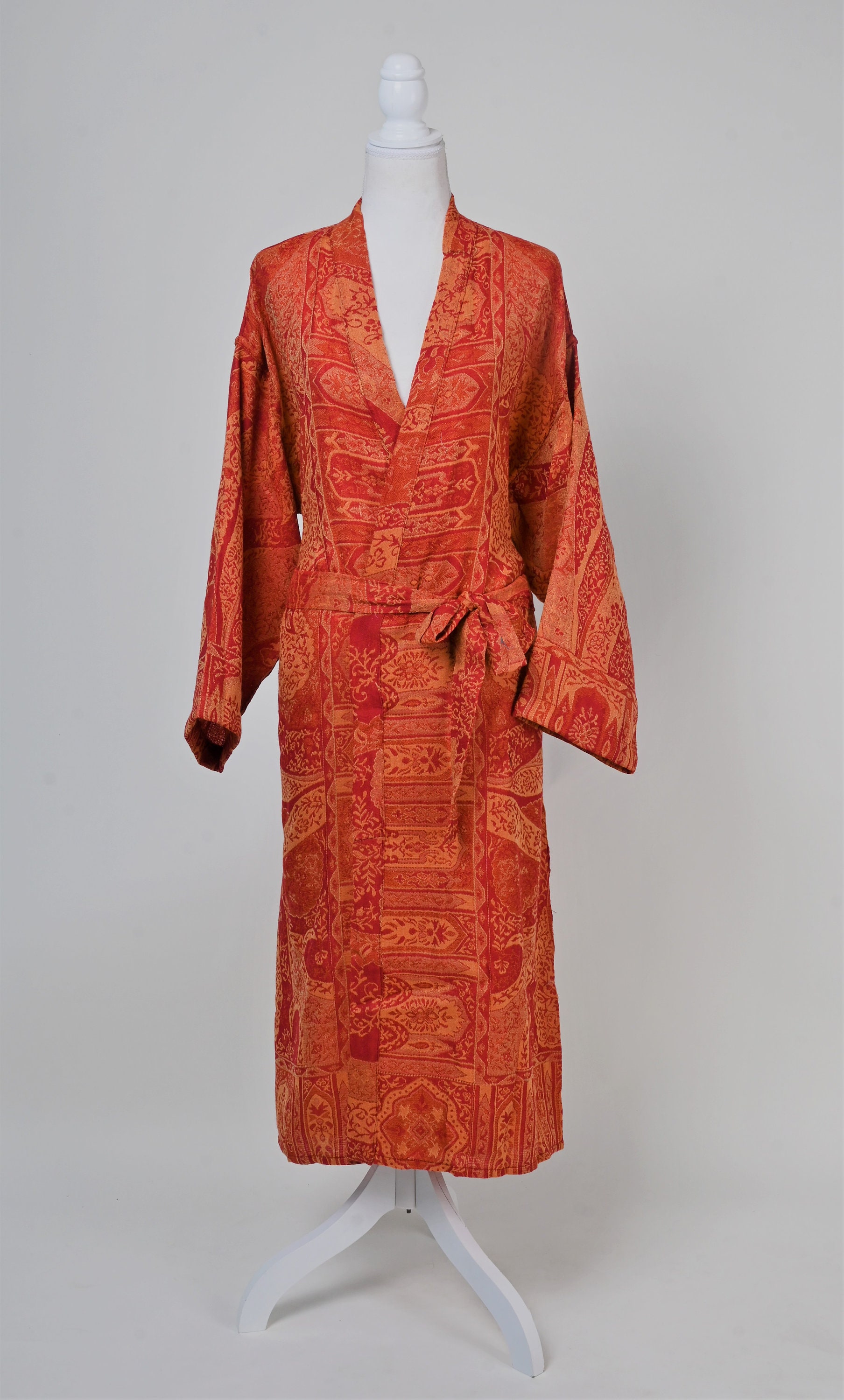 Candy Robe Candy Red House Coat, Long Bathrobes, Women Dressing Gown, Reversible ...