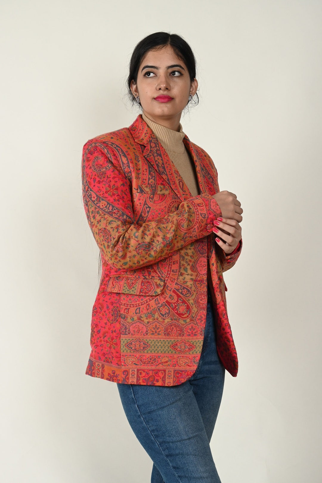 Watermelon Jacket for Women, Wedding Jacket, Handmade Blazer, Indian ...