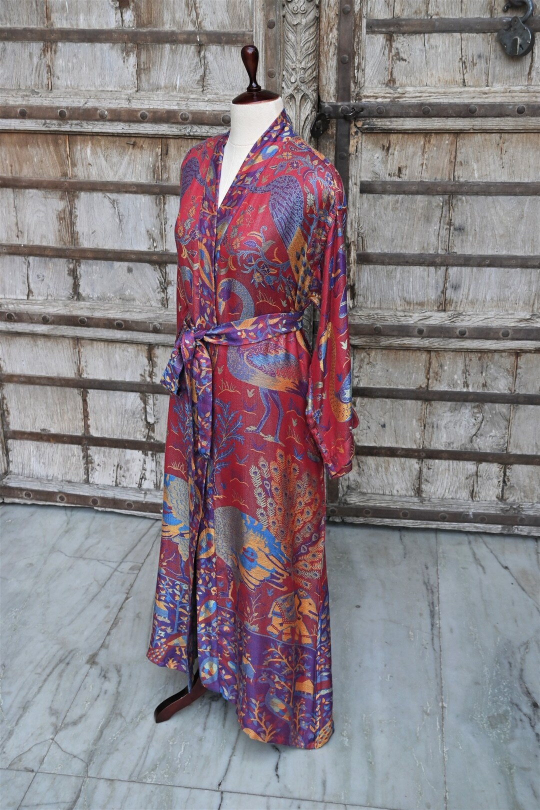 Imperial Robe Home Imperial Red Robes for Women, Bathrobe, Dressing Gown, Beachwear, Silk ...