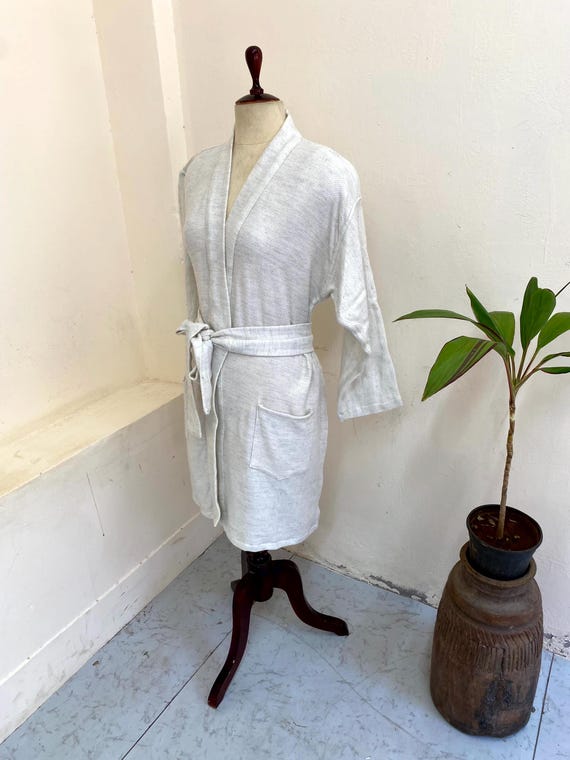 Softest Kimono Robe, Merino Wool Short Robe, Kimono Robe With Pocket, Women's  Dressing Gown, Kimono Robe, Short Bathrobe, Unisex Nightwear - Etsy