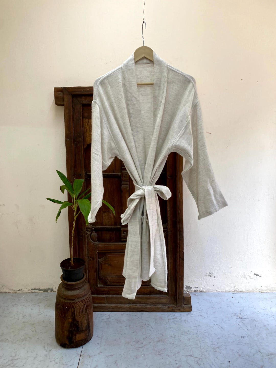 Peignoir en cachemire pour femme, peignoir en laine mérinos