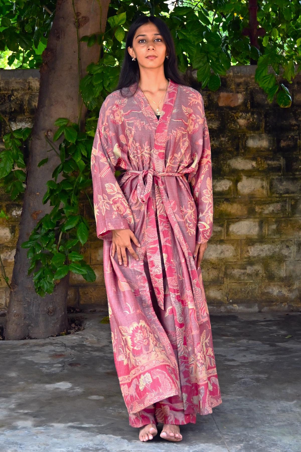Women Dressing Gown, Cashmere Silk Robe, Bridal Robes, Cashmere Bathrobe,  Lounge Wear, House Coat, Silk Kimono Robe, Gift Idea for Her - Etsy