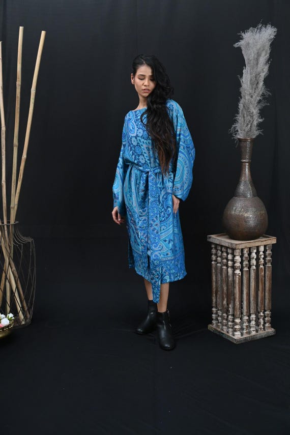 Buy Azure Blue Cashmere Dress Cashmere Silk Dress Midi Dress Wedding Outfit Cashmere Dress Maxi Dress Night Party Dress Gift Her Online in India Etsy