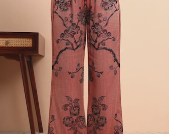 Red Cashmere Silk Pants, Cashmere Trouser, Cashmere Pant, Soft Cozy Pants, Unisex Cashmere Pants, Cashmere Pajama, Comfortable knit pant