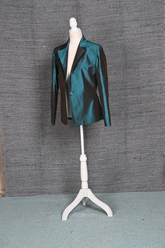 Teal Blue Silk Jacket Jacket for Women Bespoke Blazer Special Occasion Wedding Guest Outfit Traditional Jacket Unisex Gift Him her Etsy Canada