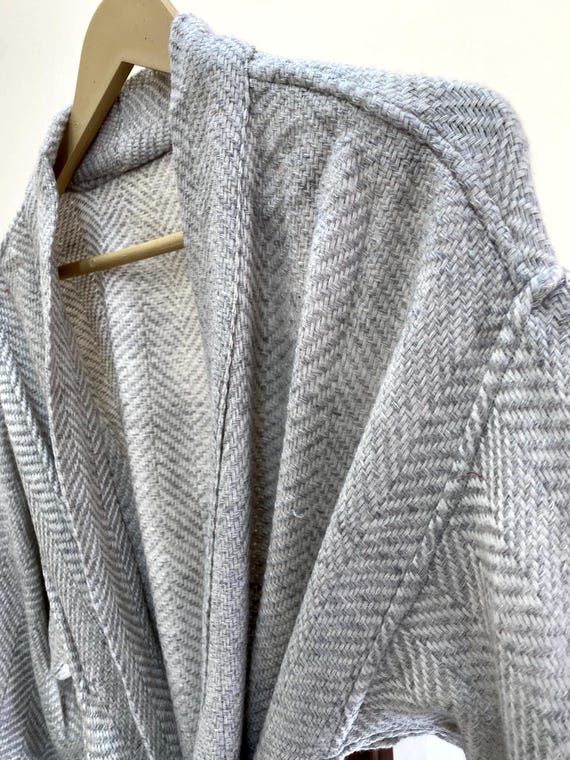 Peignoir court en cachemire pour femme, peignoir mérinos, peignoir