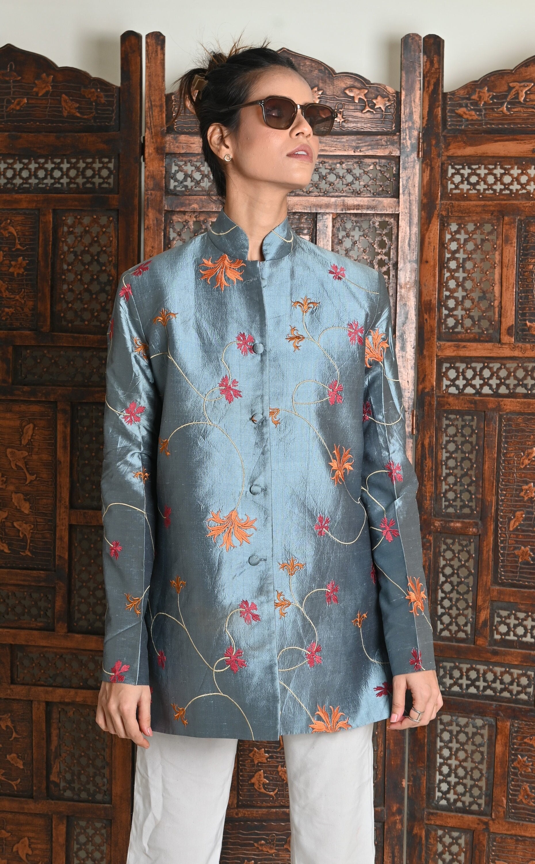 Ladies chinese silk jackets deals uk