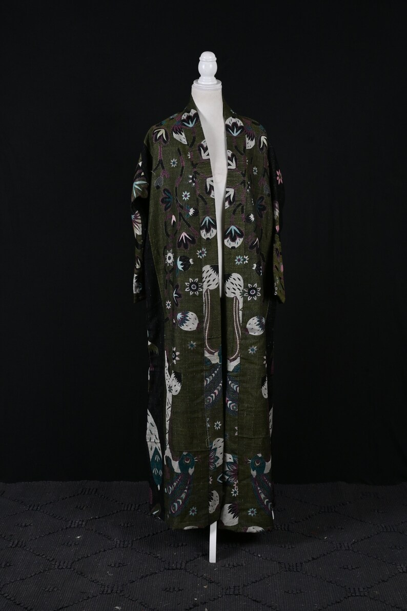 Rabbit Design Alpaca Wool Robe, Dressing Gown, Robe for Women, Kimono ...