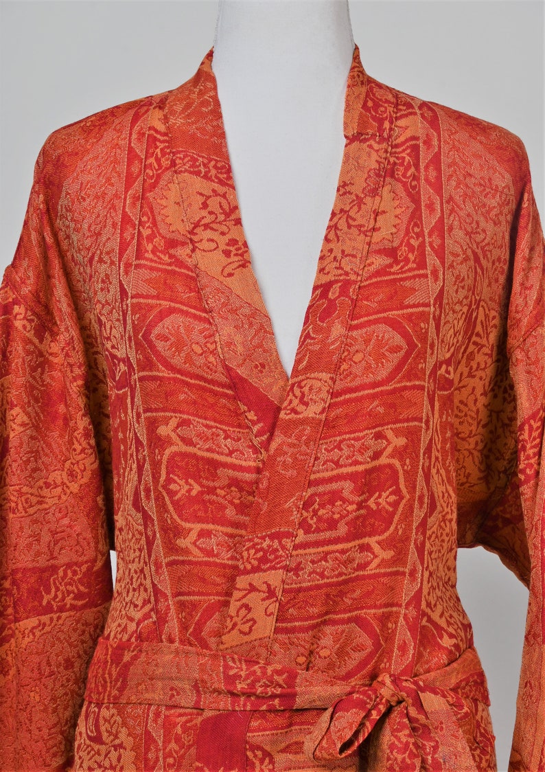 Candy Robe Candy Red House Coat, Long Bathrobes, Women Dressing Gown, Reversible ...