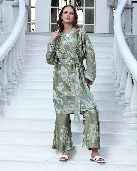 mint green dressing gown Cotton Traders Towelling Dressing Gown Pale Mint | Lingerie