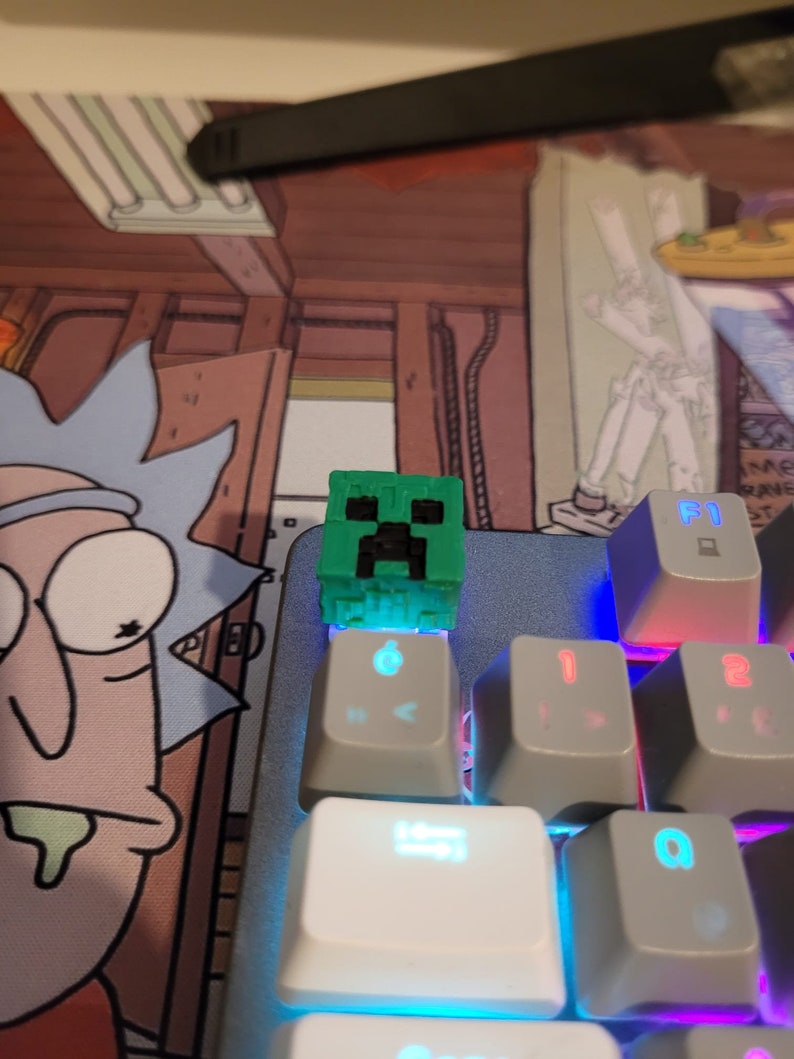 Minecraft Creeper Keycap Creeper Keycap Artisan Keycaps Etsy