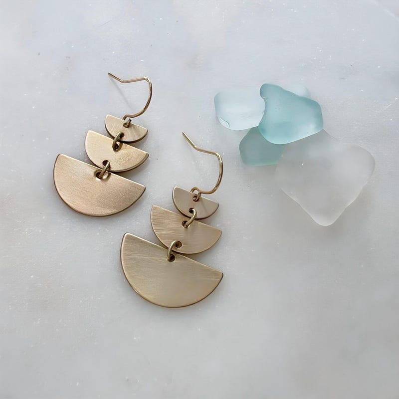 Half Moon Brass  Thread Earring main image 1