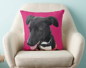 Personalized Pet Pillow, Custom Pet Portrait, Dog Pillow, Cat Pillow, Animal Pillow, Dog Lover Gift, Pet Lover Gift, Pet Memorial