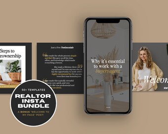 Realtor INSTAGRAM TEMPLATES | Canva social media templates for real estate agents, realtor instagram highlights