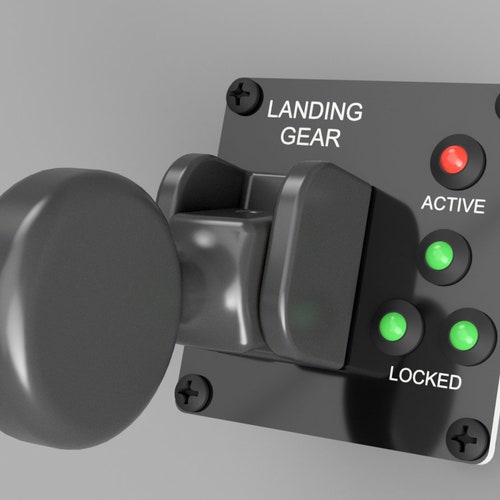 Landing Gear Lever With Indicator Lights Flight Simulator Etsy