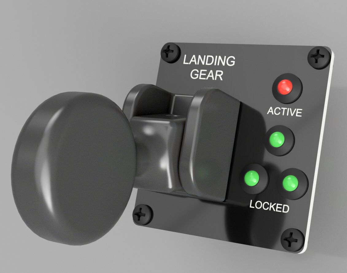 Landing Gear Lever With Indicator Lights, Flight Simulator, MSFS, Https