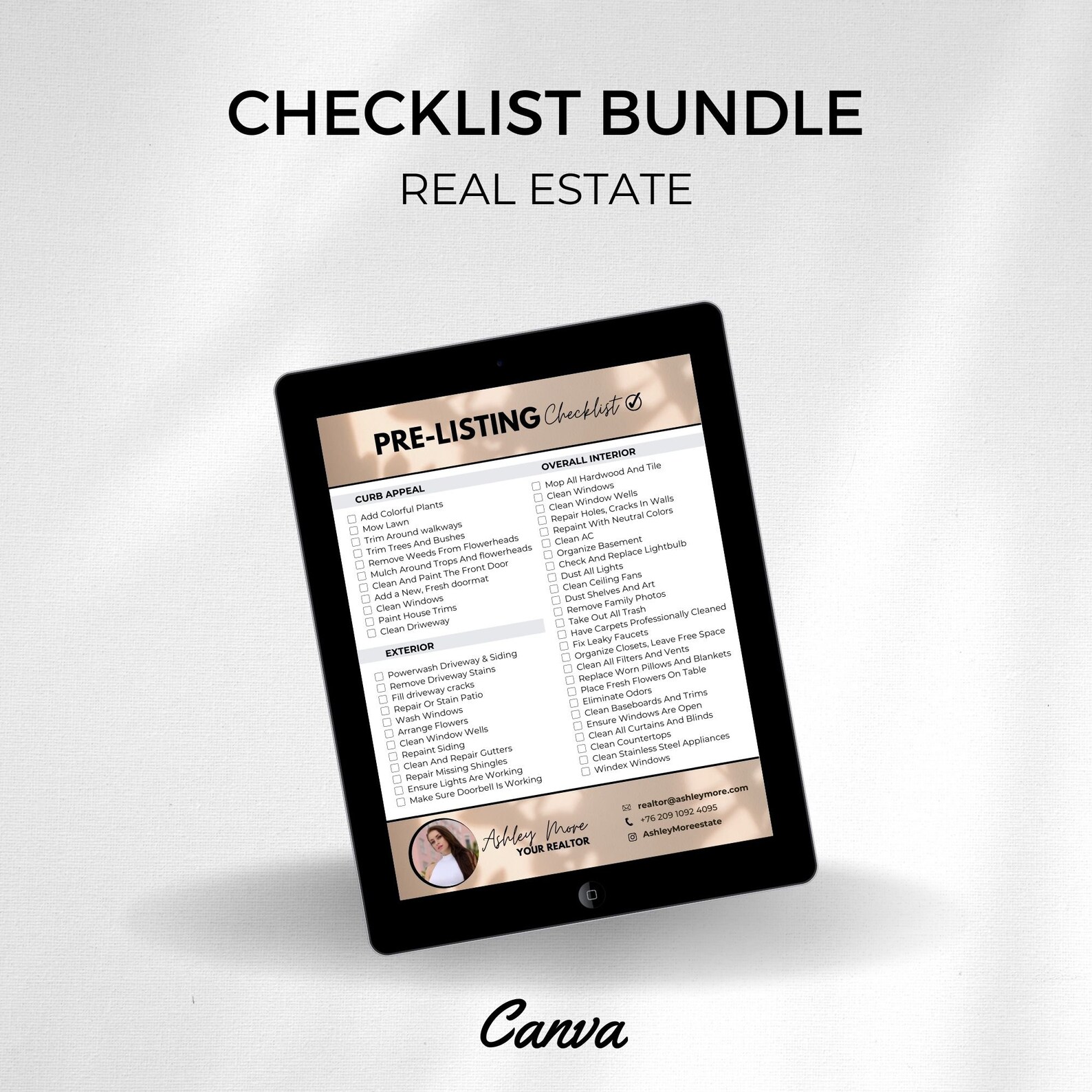 Real Estate Agent Checklist Realtor Marketing Tools Real Estate