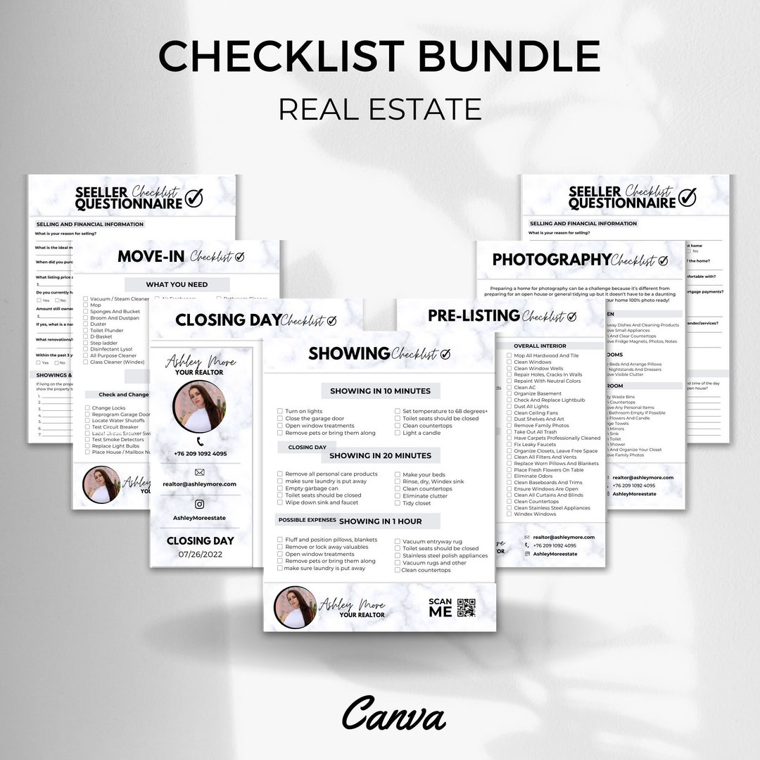 Real Estate Agent Checklist Realtor Marketing Tools Real Estate