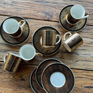 6 Piece Coffee Cup Set, Luxury Coffee Cup Set, Arabic Coffee Cups, Turkish Coffee Cups 6 People | espresso cup and saucer set,