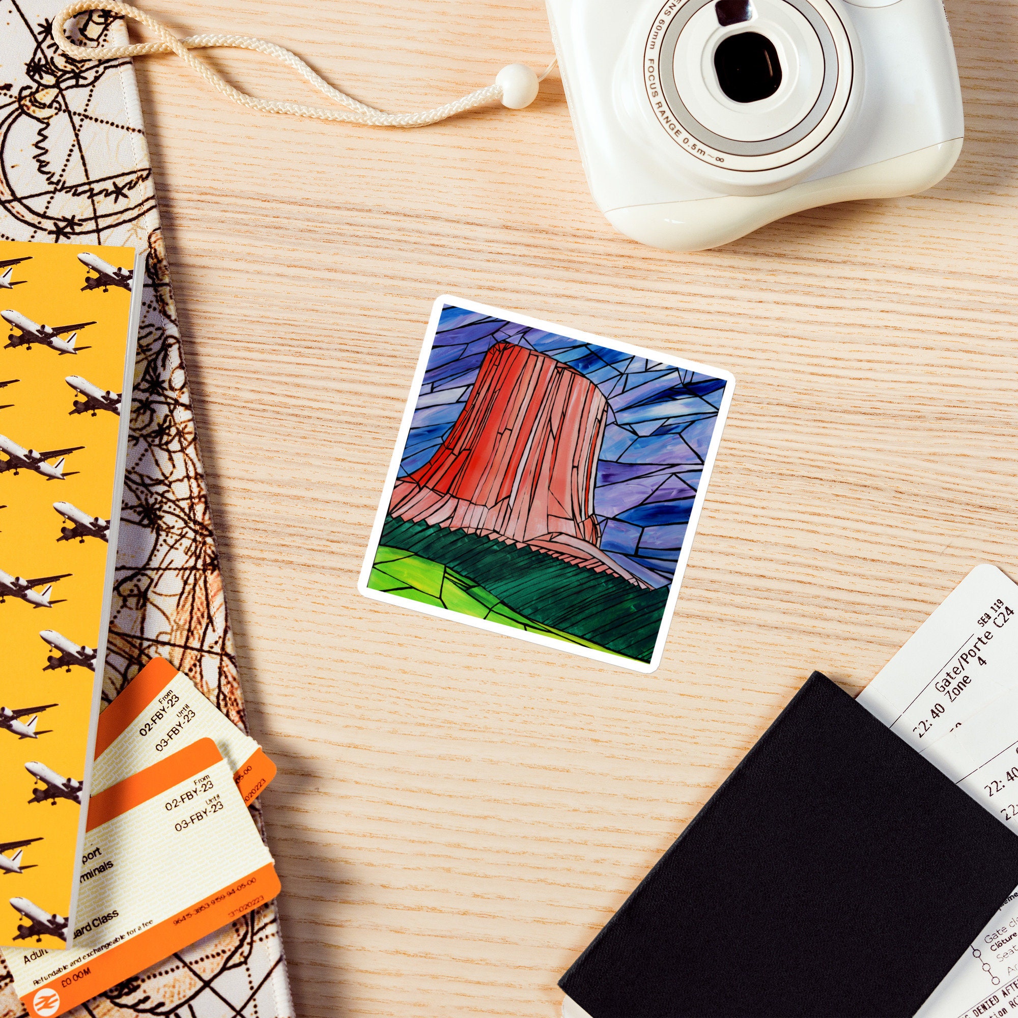 thumbnail image 2 of Devil's Tower Wyoming Travel Magnet - 4 Inch United States Landmark Art Magnet 2 of 13