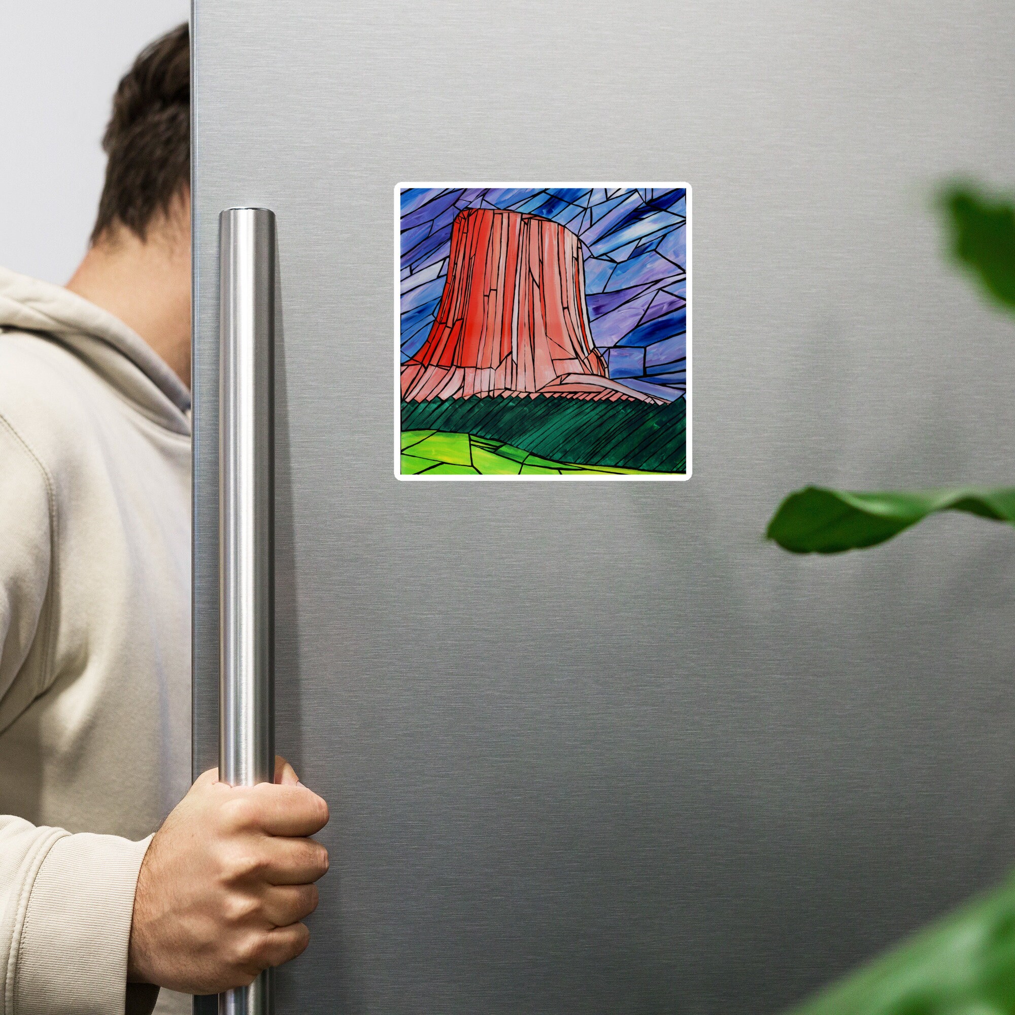 thumbnail image 2 of Devil's Tower Wyoming Travel Magnet - 4 Inch United States Landmark Art Magnet 2 of 13