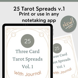 Diario di tarocchi stampabile PDF, 3 carte, diffusione quotidiana dei tarocchi, lettura dei tarocchi di 15 minuti, modello per lettura dei tarocchi
