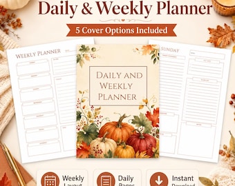 Daily Schedule Template 15 Minute, Printable Daily Planner, Weekly Planner PDF, Time Blocking Schedule, Floral Planner Digital and Print use