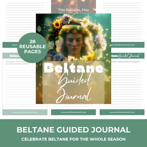 Diario guiado de Beltane, diario de brujas, diario del sabbat, rueda del año, diario de brujas paganas, para su grimorio o libro de sombras