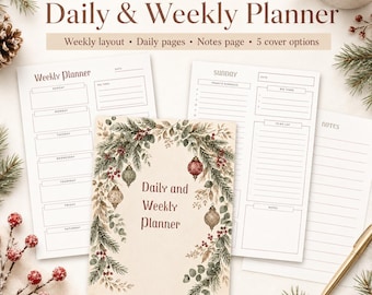 Daily Schedule Template 15 Minute, Printable Daily Planner, Weekly Planner PDF, Time Blocking Schedule, Christmas Planner Digital and Print