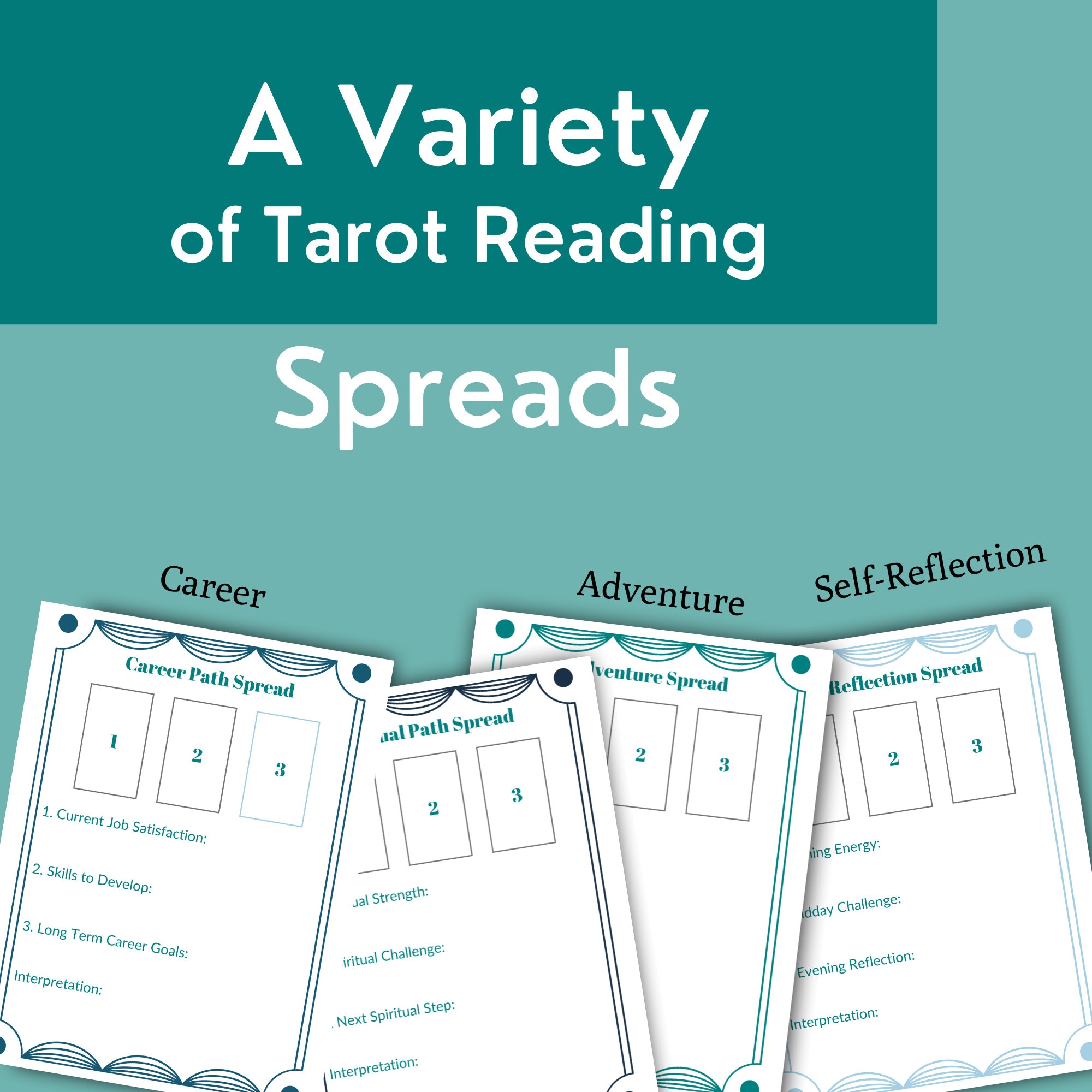 Printable Tarot Spread Journal PDF, 3 Card Tarot Spread, Daily Tarot ...