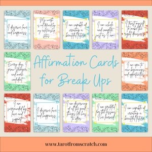 Tarjetas de afirmación de divorcio empoderadoras para mujeres: 50 mensajes para la curación y el crecimiento, flores, afirmaciones de ruptura, pastel, afirmación positiva