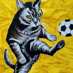 Tabby Cat Scoring The Winning Goal!