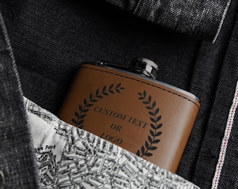 Custom Flask 6oz, Corporate Gifts, Promotional Gifts, Father's Day Gift, Anniversary Gift, Birthday Gift, Retirement Gift, Graduation Gift