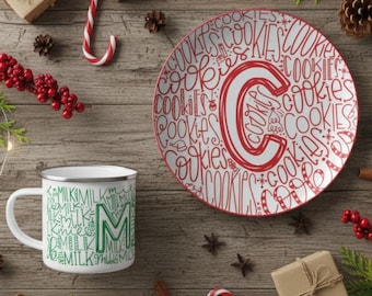 Christmas Cookie Plate for Kids, Festive Typography Plate